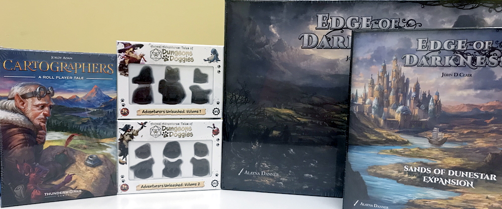 New today: Cartographers, Adorable Doggie Adventurers, and VERY Limited Edge of Darkness  Kickstarter Bundles!